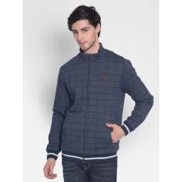 Crimsoune Club Navy Blue Regular Fit Checks Sweatshirt-picture-38