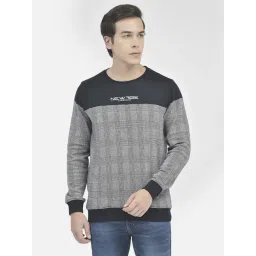 Crimsoune Club Navy Blue Regular Fit Colour Block Sweatshirt-picture-42