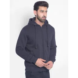Crimsoune Club Navy Blue Regular Fit Hooded Sweatshirt-picture-10
