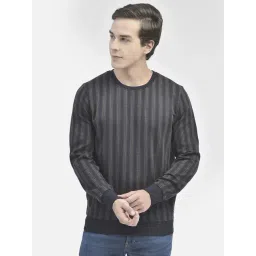 Crimsoune Club Navy Blue Regular Fit Striped Sweatshirt-picture-29
