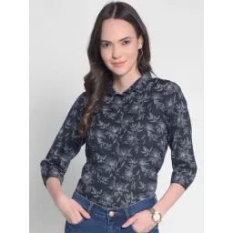 Crimsoune Club Navy Floral Print Shirt-picture-35