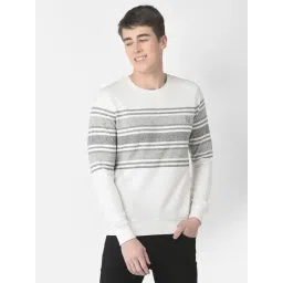 Crimsoune Club Off White Regular Fit Striped Sweatshirt-picture-39
