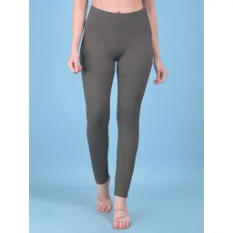 Crimsoune Club Olive Cotton Slim Fit Treggings-picture-42