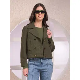 Crimsoune Club Olive Polyester Regular Fit Casual Jacket-picture-32