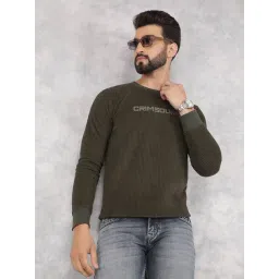 Crimsoune Club Olive Regular Fit Logo Printed Sweatshirt-picture-43