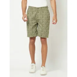 Crimsoune Club Olive Regular Fit Printed Cotton Chino Shorts-picture-43