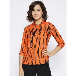 Crimsoune Club Orange & Black Printed Shirt-picture-25