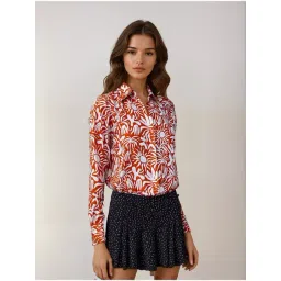 CRIMSOUNE CLUB Orange Self Pattern Shirt-picture-23