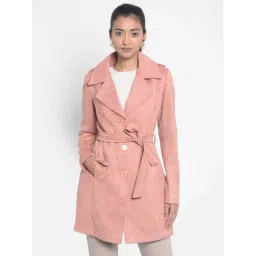 Crimsoune Club Peach Regular Fit Overcoat With Belt-picture-44