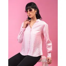 Crimsoune Club Pink Blended Textured Shirt-picture-11