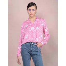 CRIMSOUNE CLUB Pink Self Pattern Shirt-picture-15