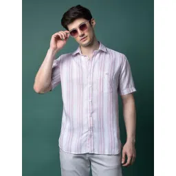 Crimsoune Club Pink Slim Fit Striped Shirt-picture-27