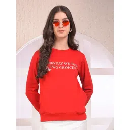 Crimsoune Club Red Blended Regular Fit Graphic Sweatshirts and hoodies-picture-44