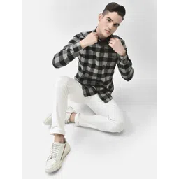 Crimsoune Club Slim Fit Buffalo Checks Cotton Casual Shirt-picture-32