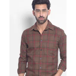 Crimsoune Club Slim Fit Checked Cotton Casual Shirt-picture-39