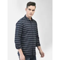 Crimsoune Club Slim Fit Horizontal Striped Pure Cotton Casual Shirt image 4
