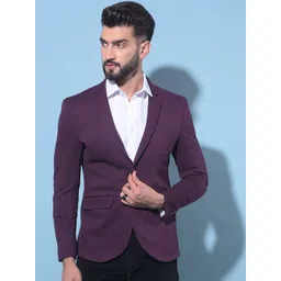 Crimsoune Club Slim-Fit Notched Lapel Single Breasted Formal Blazer-picture-14