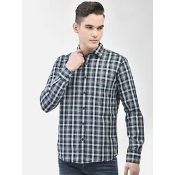 Crimsoune Club Slim Fit Tartan Checked Pure Cotton Casual Shirt-picture-30