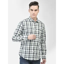 Crimsoune Club Slim Fit Tartan Checks Pure Cotton Casual Shirt-picture-19