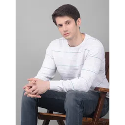 Crimsoune Club Striped Ribbed Pure Cotton Pullover Sweater-picture-10