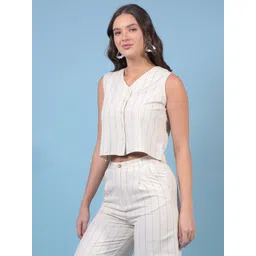 crimsoune club Striped Women Waistcoat-picture-39