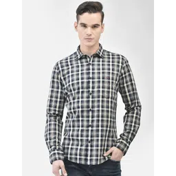 Crimsoune Club Tartan Checked Slim Fit Cotton Casual Shirt-picture-10