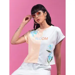 Crimsoune Club Women Extended Sleeves Slim Fit Crop Cotton T-shirt-picture-27