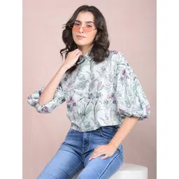 Crimsoune Club Women Floral Printed Shirt Style Top-picture-41