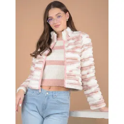 Crimsoune Club Women Mock Collar Tie and Dye Casual Parka Jacket-picture-39