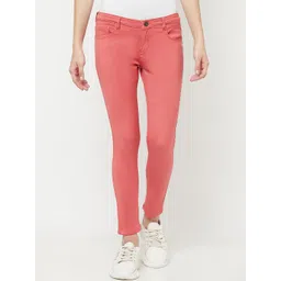 Crimsoune Club Women Pink Super Skinny Fit Stretchable Jeans-picture-23