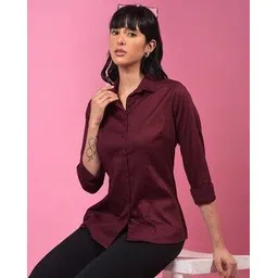 crimsoune club Women Regular Fit Shirt with Spread Collar-picture-20
