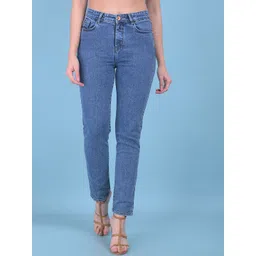 Crimsoune Club Women Straight Fit Light Fade Stretchable Jeans-picture-27