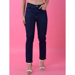 Crimsoune Club Women Straight Fit Mid-Rise Cotton Stretchable Jeans-picture-26