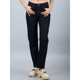 Crimsoune Club Women Straight Fit Mid-Rise Heavy Fade Stretchable Jeans-picture-24