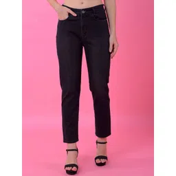 Crimsoune Club Women Straight Fit Mid-Rise Heavy Fade Stretchable Jeans-picture-22