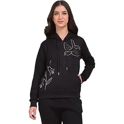crimsoune club Women's Black Graphic Print Hooded Neck Sweatshirt-picture-12