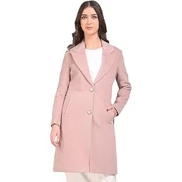 crimsoune club Women's Pink Notched Lapel Single-Breasted Coat-picture-14