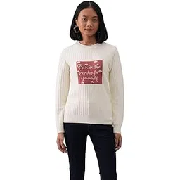 crimsoune club Women's White Soft-Jacquard Quote Pullover-picture-13