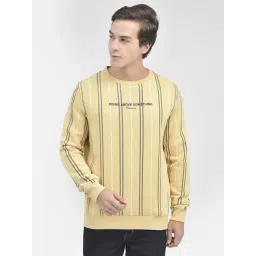 Crimsoune Club Yellow Slim Fit Striped Sweatshirt-picture-42
