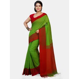 Crochetin Solid Saree With Woven Design Border-picture-26