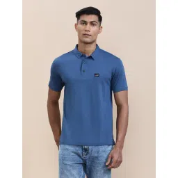 Crocodile Blue Blended Solid Slim Fit Polo T-Shirt-picture-18