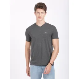 Crocodile Charcoal Melange Cotton Regular Fit T-Shirt-picture-25