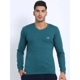 Crocodile Green Melange Cotton Regular Fit T-Shirt-picture-37