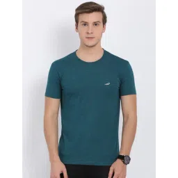 Crocodile Green Melange Cotton Regular Fit T-Shirt-picture-41
