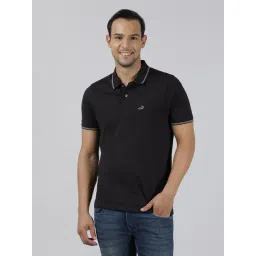 Crocodile Jet Black Slim Fit Cotton Polo T-Shirt-picture-43