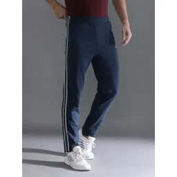 Crocodile Navy Blue Cotton Solid Slim Fit Track Pants-picture-42