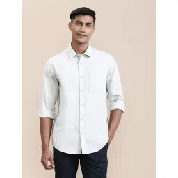 Crocodile Off White Cotton Solid Regular Fit Shirt-picture-18