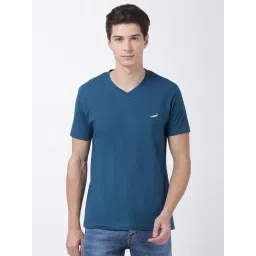 Crocodile Teal Blue Cotton Regular Fit T-Shirt-picture-48