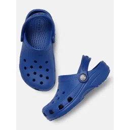 Crocs Unisex Kids Blue Solid Classic Clogs With Back Strap-picture-22