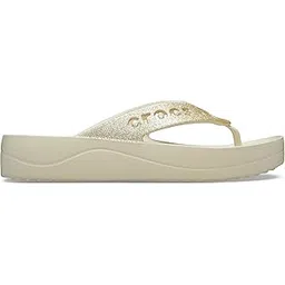 crocs Women's Baya Platform Shmmr Glttr Flip Bone Flip-picture-43
